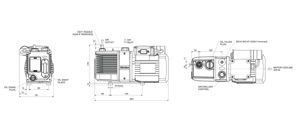 GVD 0.7雙級旋片真空泵